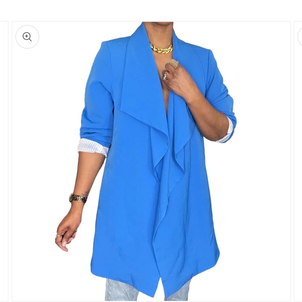 Roz & Ali Men's Vibrant Blue Trench Coat